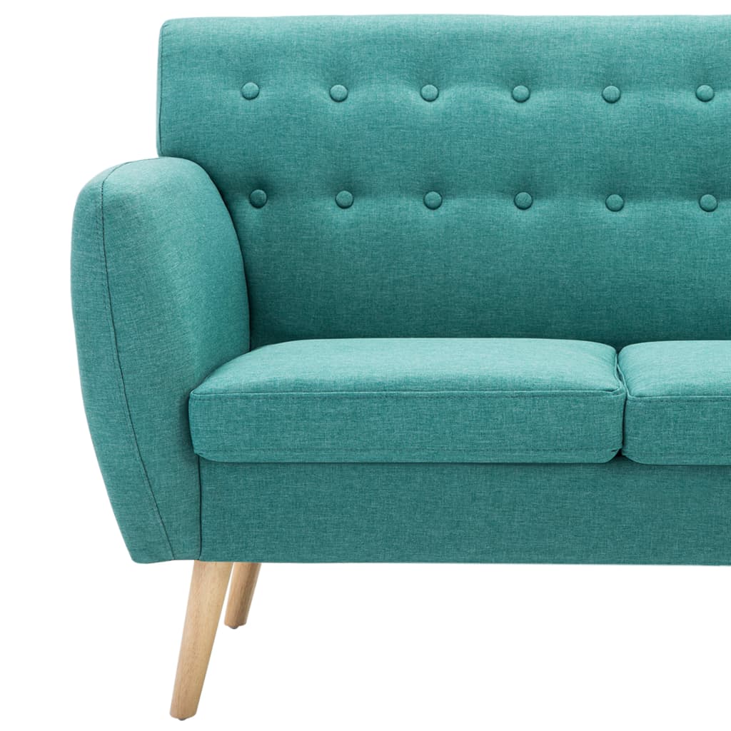 vidaXL 3-osobowa sofa tapicerowana tkaniną, 172x70x82 cm, zielona