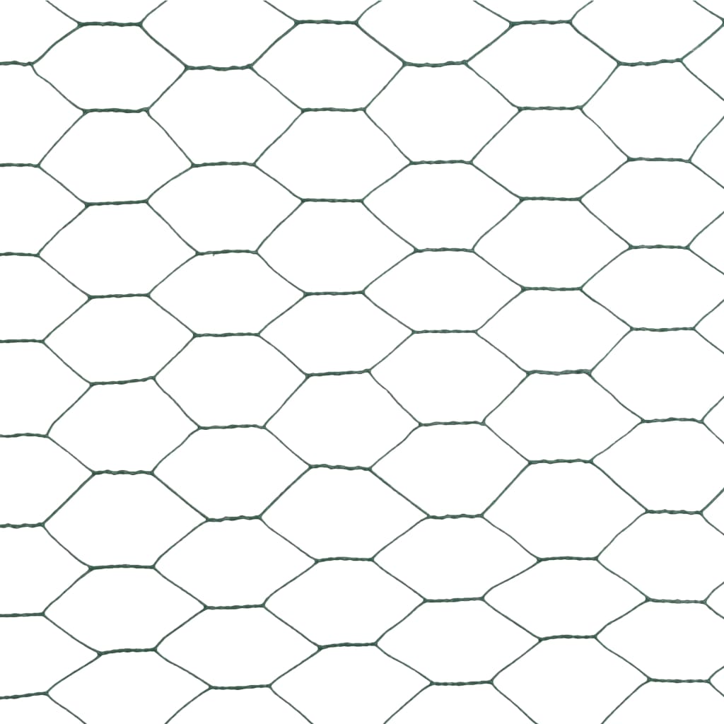 vidaXL Ogrodzenie z siatki, stal i PVC, 25x1,2 m, zielone
