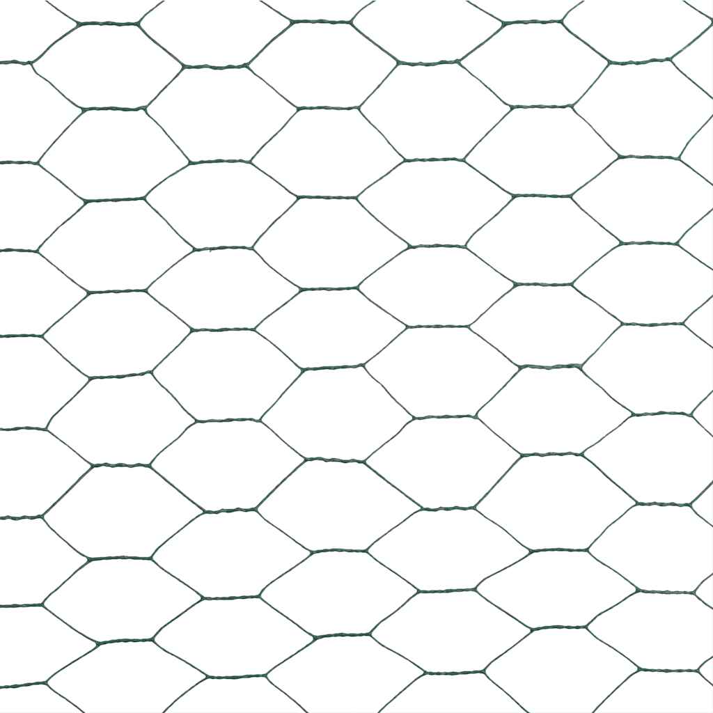 vidaXL Ogrodzenie z siatki, stal i PVC, 25x1,2 m, zielone