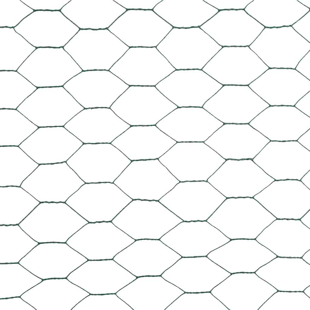 vidaXL Ogrodzenie z siatki, stal i PVC, 25x1,2 m, zielone