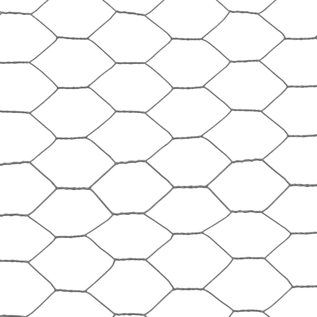 vidaXL Ogrodzenie z siatki, stal i PVC, 25x0,5 m, szare