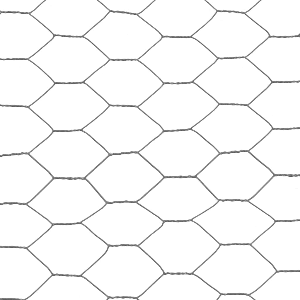 vidaXL Ogrodzenie z siatki, stal i PVC, 25x0,5 m, szare