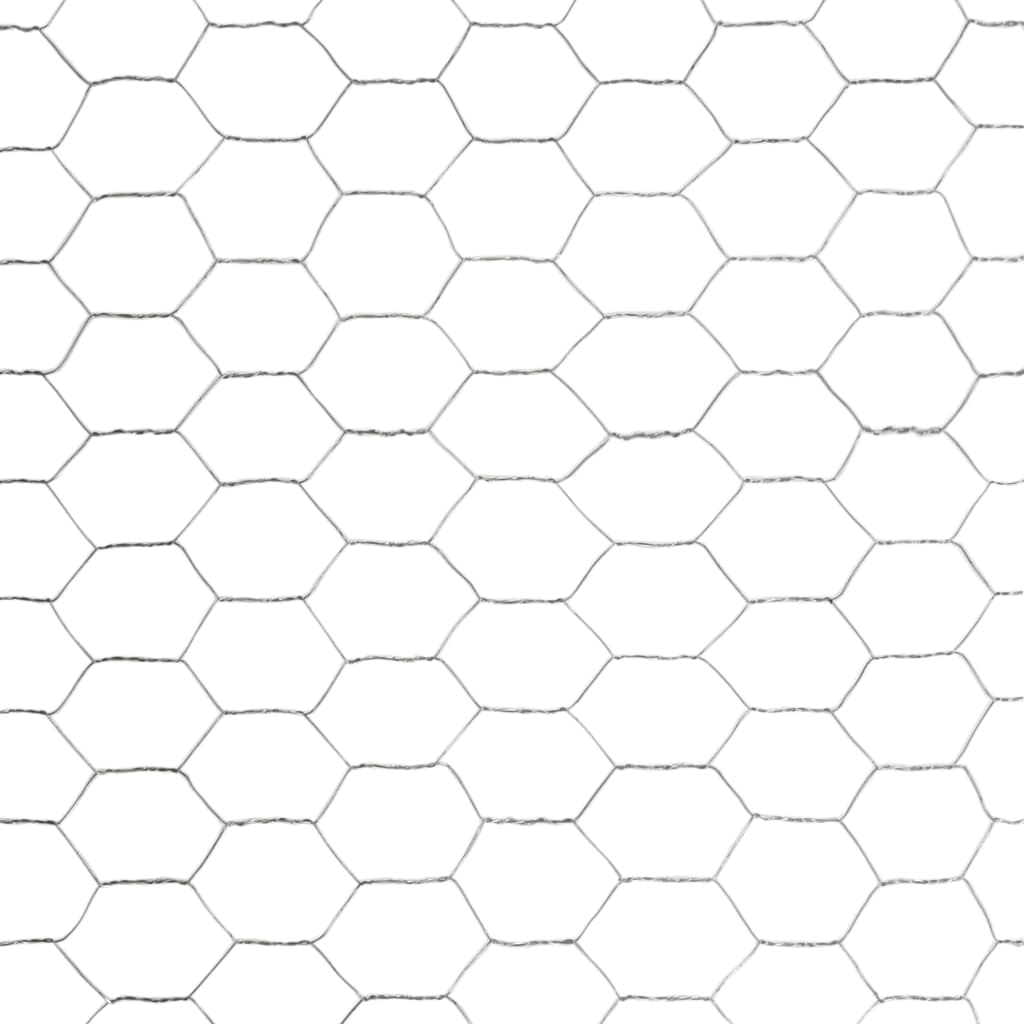 vidaXL Ogrodzenie z siatki, stal galwanizowana, 25x1,2 m, srebrne