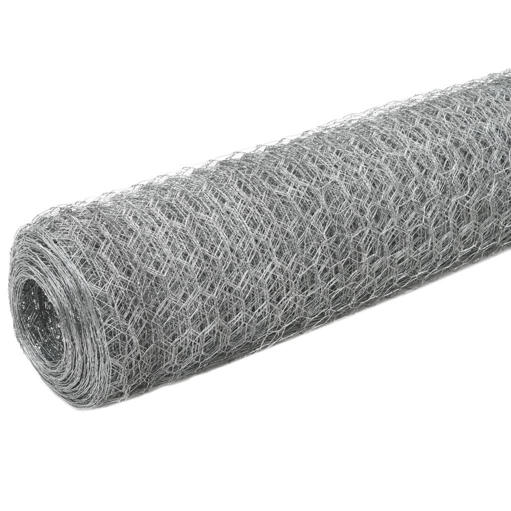 vidaXL Ogrodzenie z siatki, stal galwanizowana, 25x1,5 m, srebrne