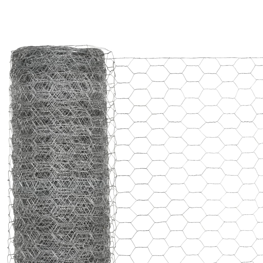 vidaXL Ogrodzenie z siatki, stal galwanizowana, 25x1,5 m, srebrne