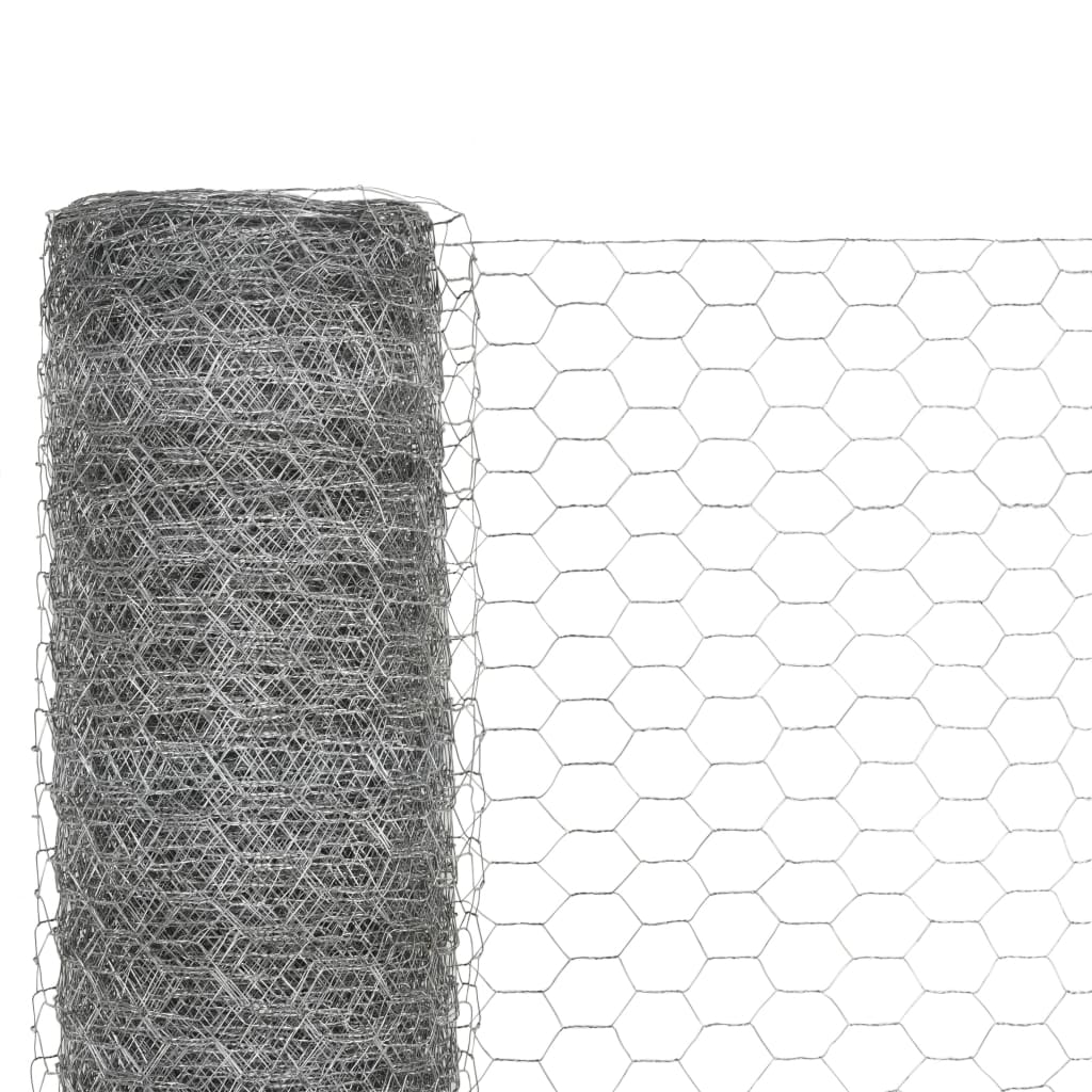 vidaXL Ogrodzenie z siatki, stal galwanizowana, 25x1,5 m, srebrne
