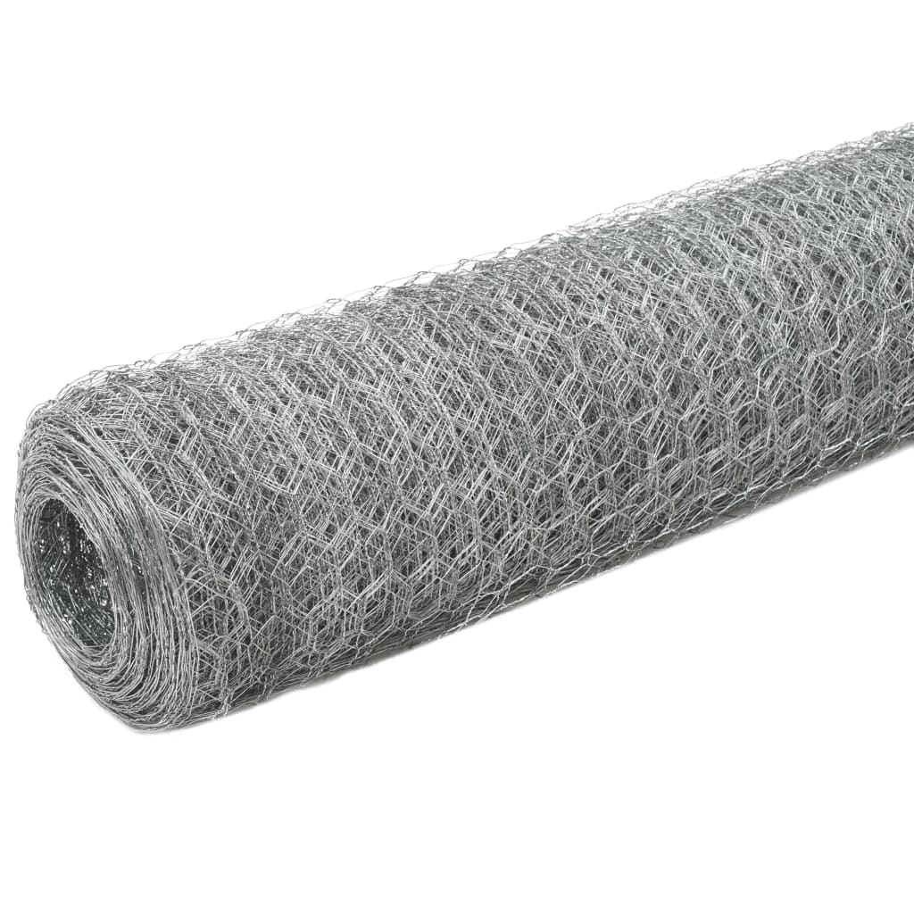 vidaXL Ogrodzenie z siatki, stal galwanizowana, 25x1,2 m, srebrne