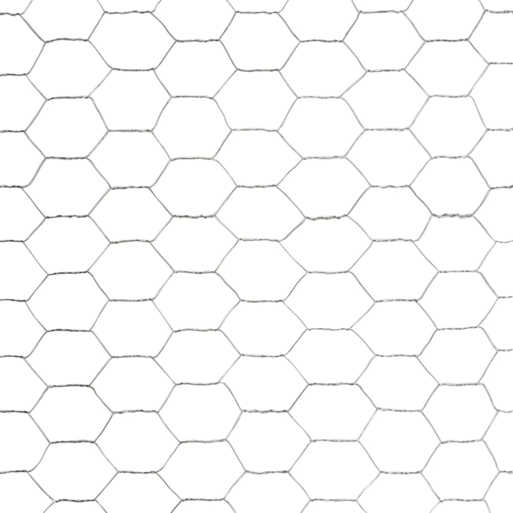 vidaXL Ogrodzenie z siatki, stal galwanizowana, 25x1,2 m, srebrne