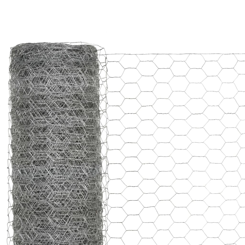 vidaXL Ogrodzenie z siatki, stal galwanizowana, 25x1,5 m, srebrne