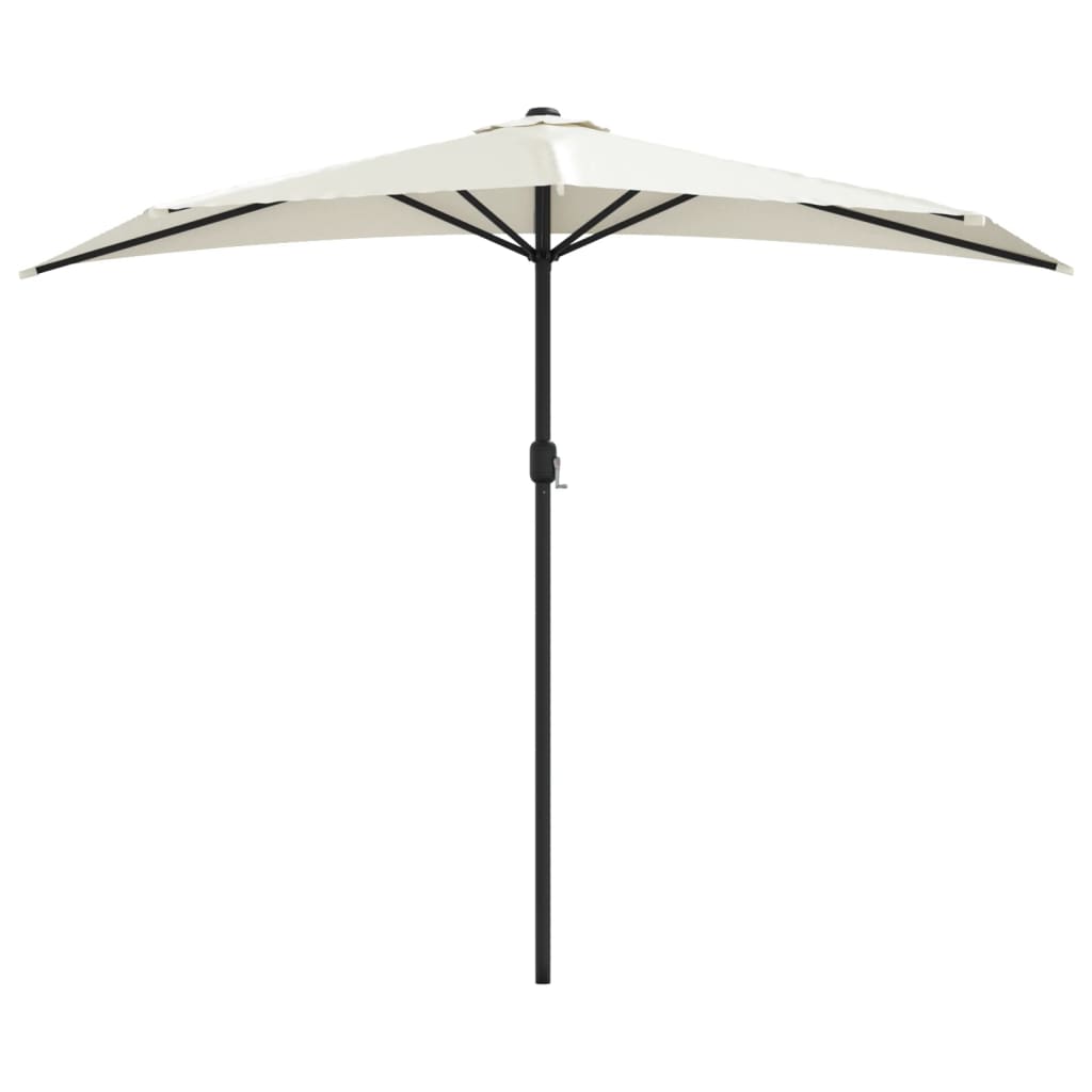 vidaXL Półparasol balkonowy na słupku z aluminium, 270x144cm, piaskowy
