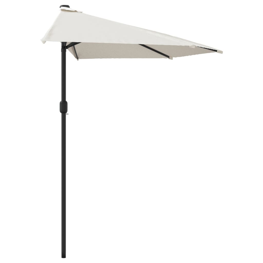 vidaXL Półparasol balkonowy na słupku z aluminium, 270x144cm, piaskowy