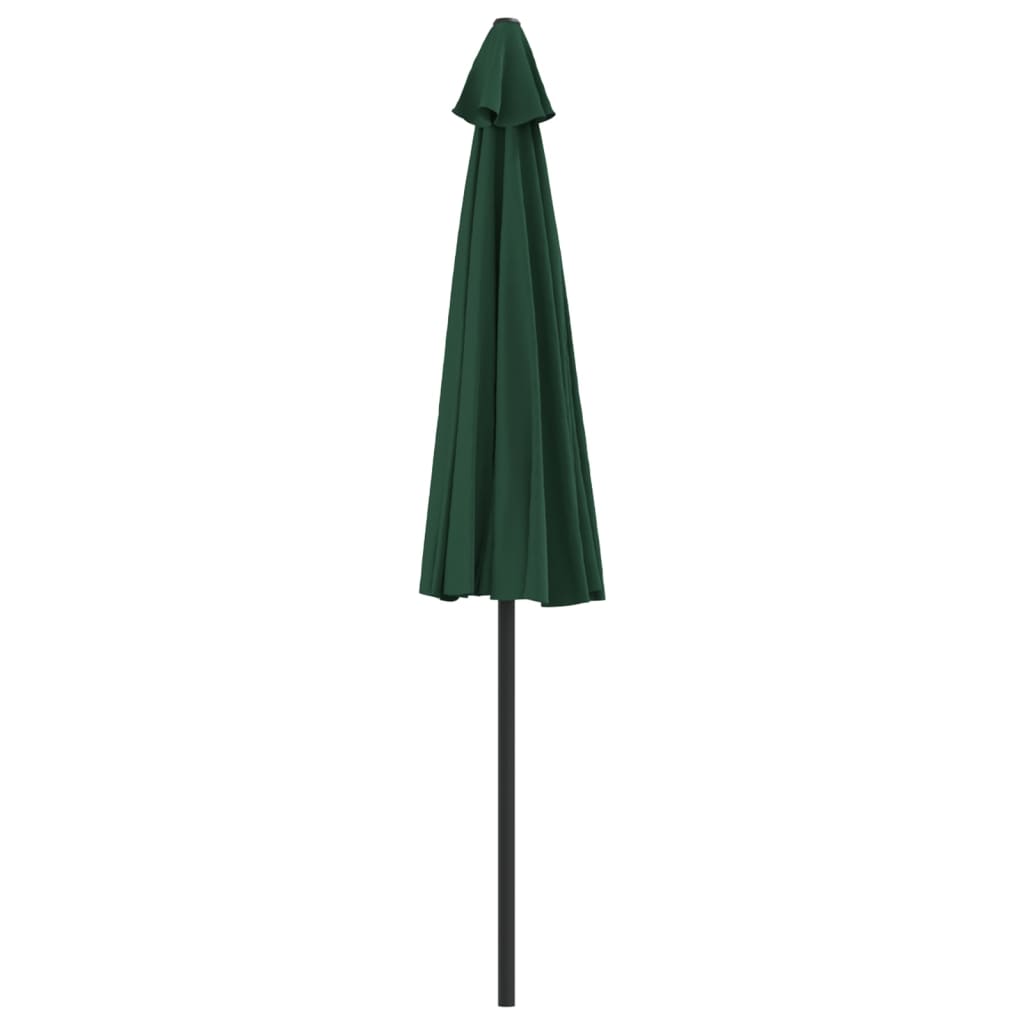 vidaXL Półparasol balkonowy na słupku z aluminium, 270x144 cm, zielony