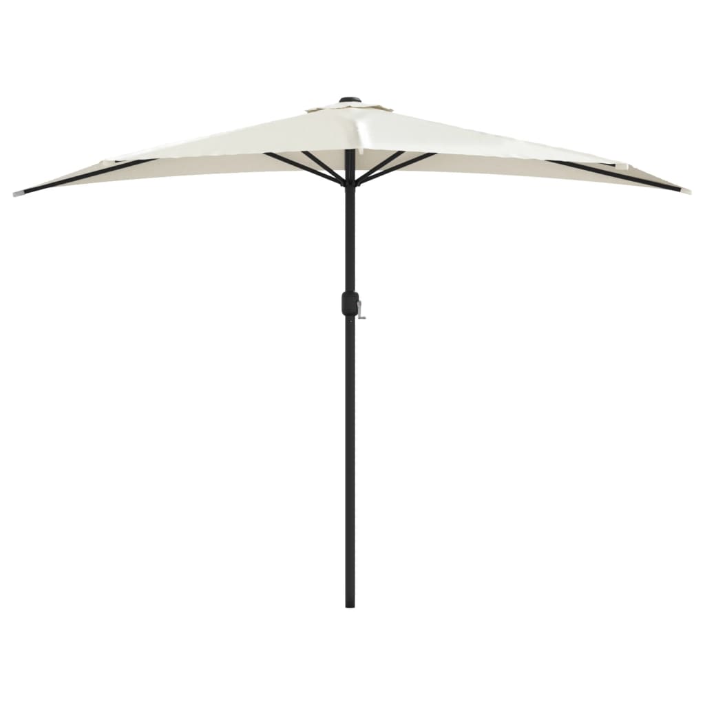 vidaXL Półparasol balkonowy na słupku z aluminium, 300x155cm, piaskowy