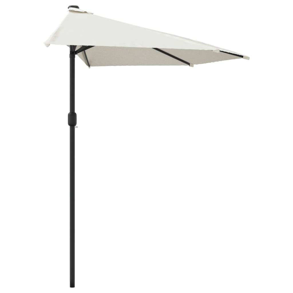 vidaXL Półparasol balkonowy na słupku z aluminium, 300x155cm, piaskowy