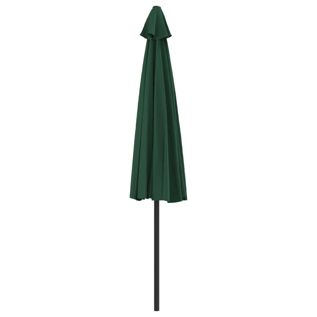 vidaXL Półparasol balkonowy na słupku z aluminium, 300x155 cm, zielony