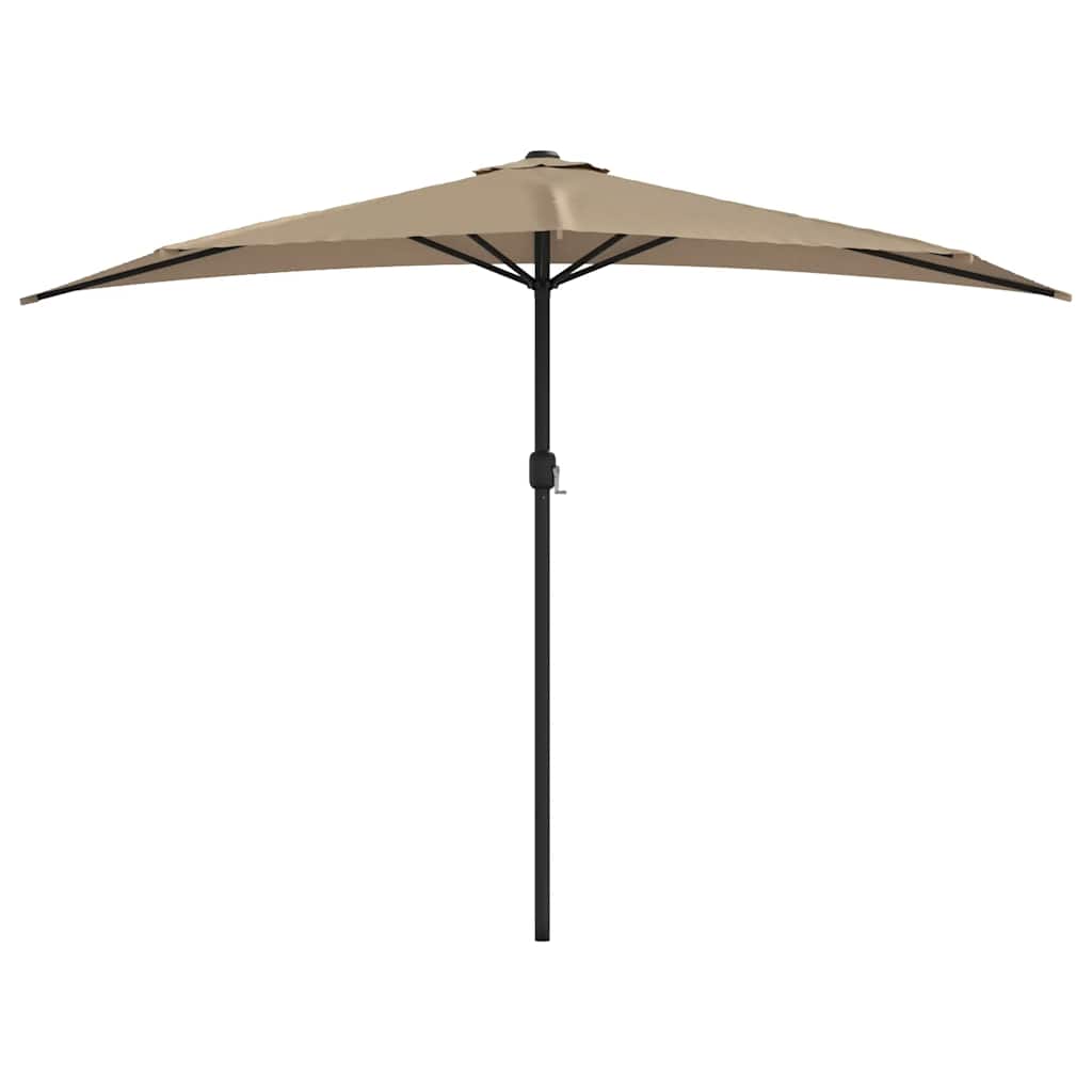 vidaXL Półparasol balkonowy na słupku z aluminium, 300x155 cm, taupe