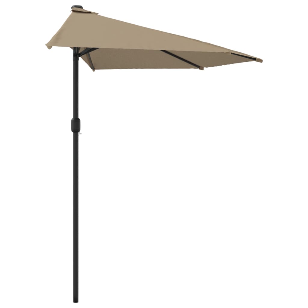 vidaXL Półparasol balkonowy na słupku z aluminium, 300x155 cm, taupe