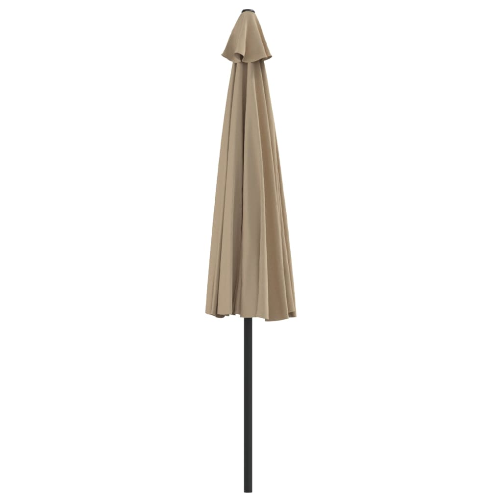 vidaXL Półparasol balkonowy na słupku z aluminium, 300x155 cm, taupe