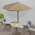 vidaXL Półparasol balkonowy na słupku z aluminium, 300x155 cm, taupe