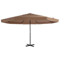 vidaXL Parasol ogrodowy na słupku aluminiowym, 500 cm, taupe