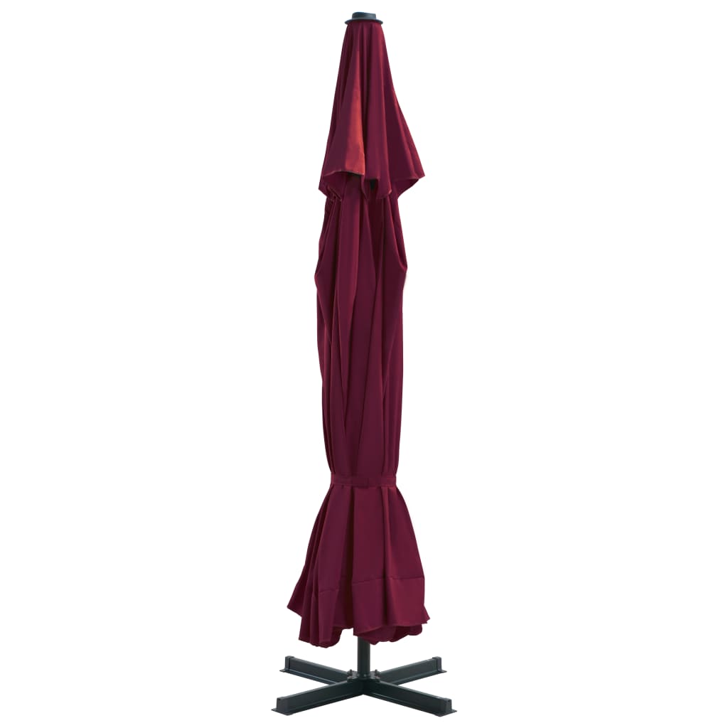 vidaXL Parasol ogrodowy na słupku aluminiowym, 500 cm, bordowy