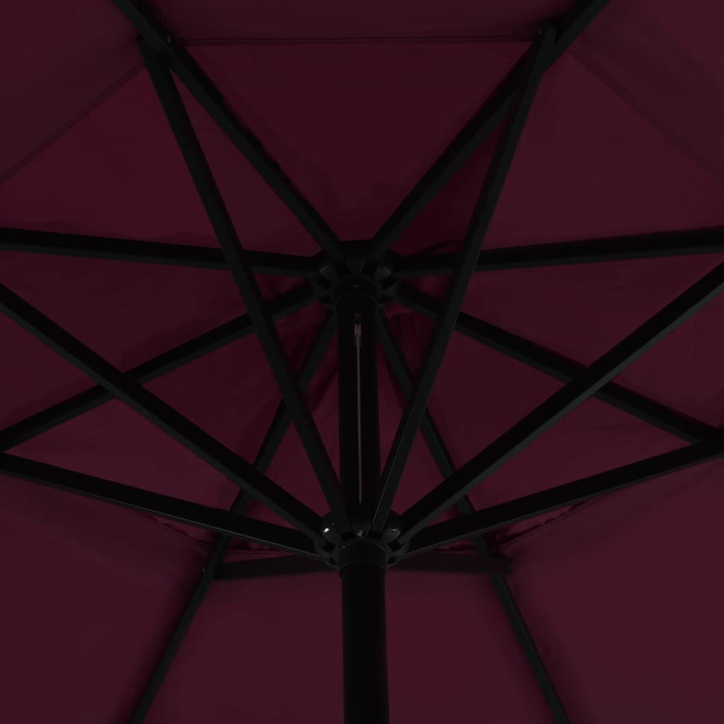 vidaXL Parasol ogrodowy na słupku aluminiowym, 500 cm, bordowy