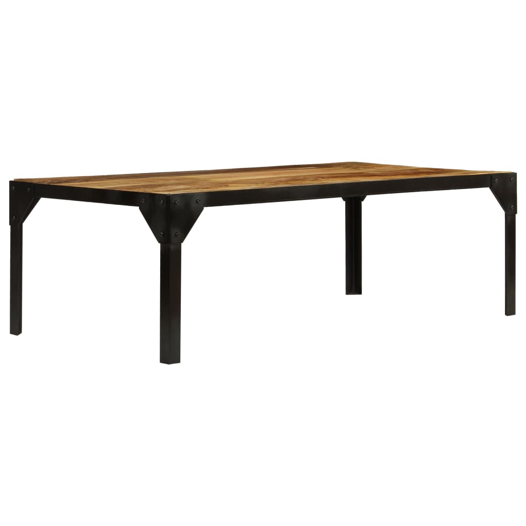 vidaXL Stolik kawowy, surowe drewno mango i stal, 110 cm