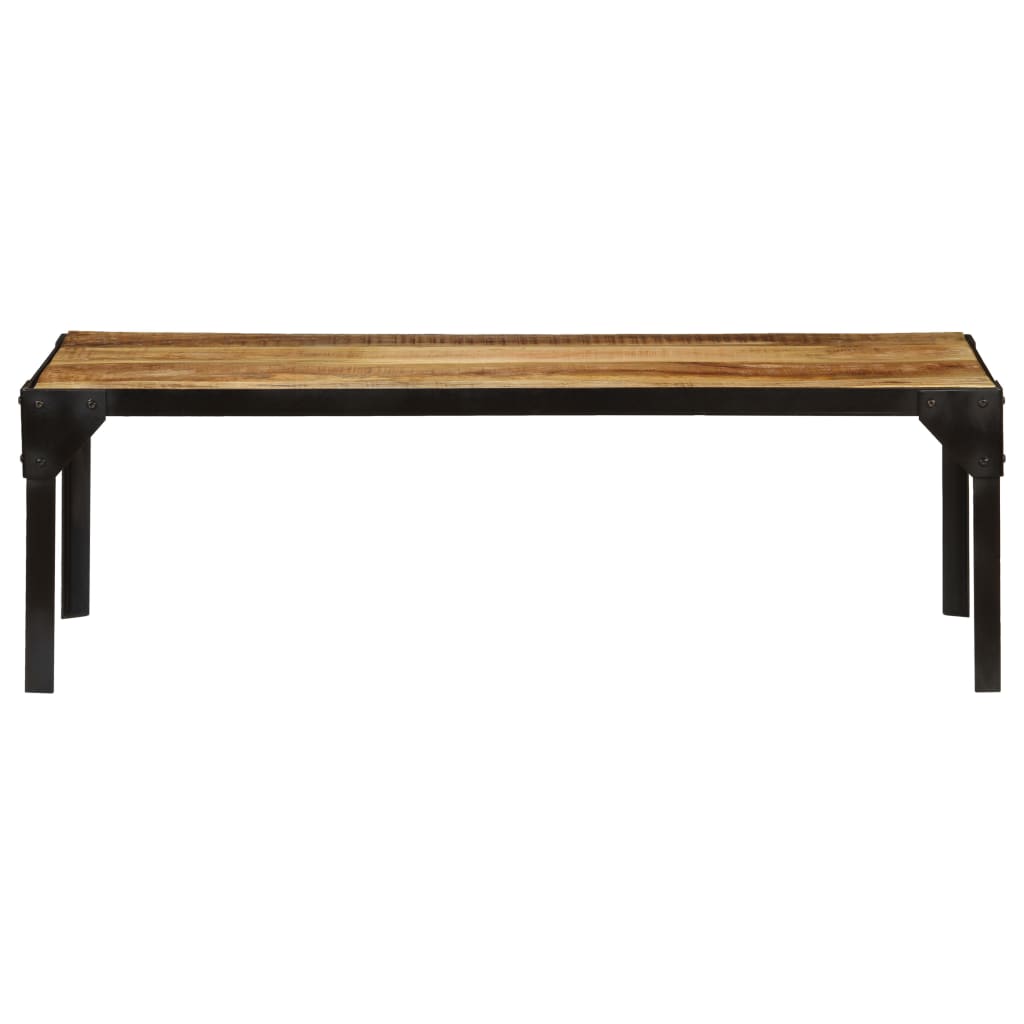 vidaXL Stolik kawowy, surowe drewno mango i stal, 110 cm