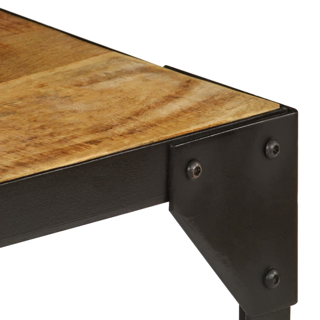 vidaXL Stolik kawowy, surowe drewno mango i stal, 110 cm