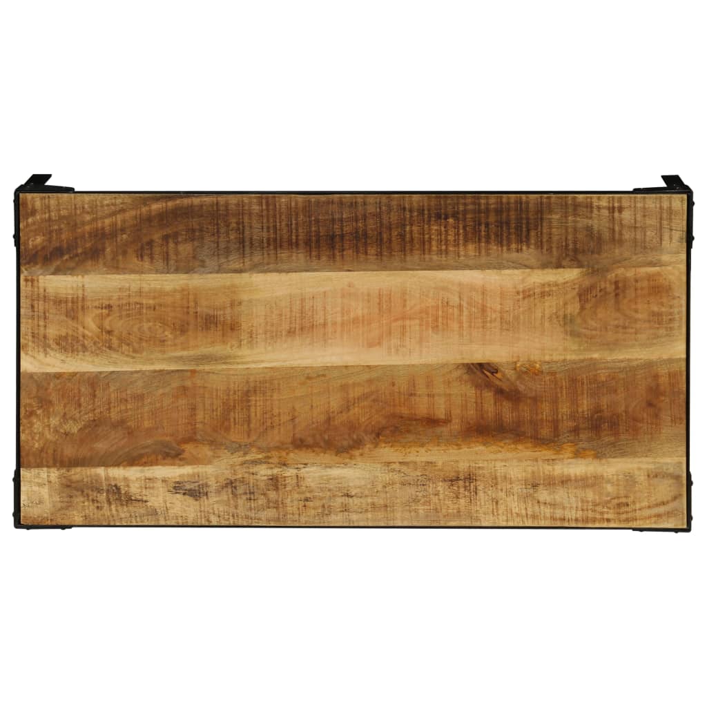 vidaXL Stolik kawowy, surowe drewno mango i stal, 110 cm