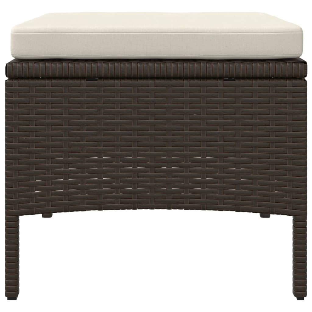 vidaXL 2-os. sofa ogrodowa ze stolikiem i podnóżkami, rattan PE, brąz