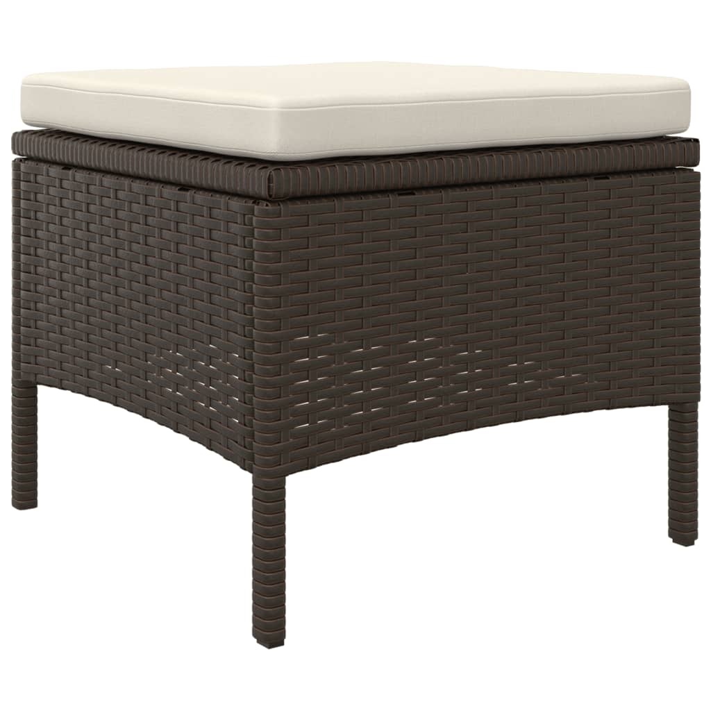 vidaXL 2-os. sofa ogrodowa ze stolikiem i podnóżkami, rattan PE, brąz