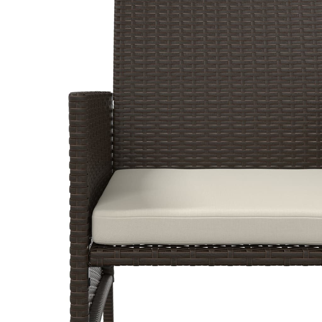 vidaXL 2-os. sofa ogrodowa ze stolikiem i podnóżkami, rattan PE, brąz