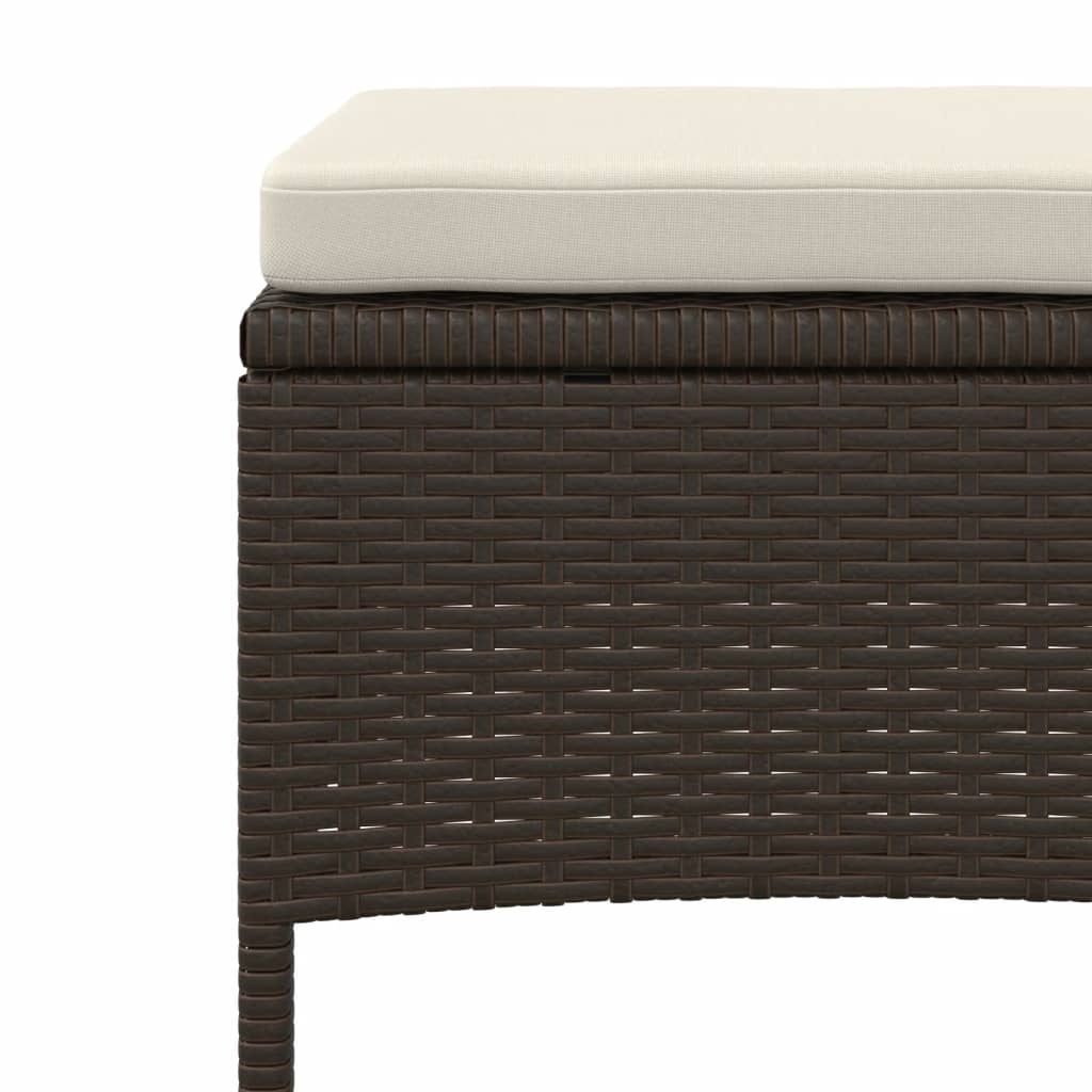 vidaXL 2-os. sofa ogrodowa ze stolikiem i podnóżkami, rattan PE, brąz