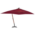 vidaXL Wiszący parasol z drewnianym słupkiem, 400x300 cm, bordowy