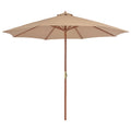 vidaXL Parasol ogrodowy na drewnianym słupku, 300 cm, taupe