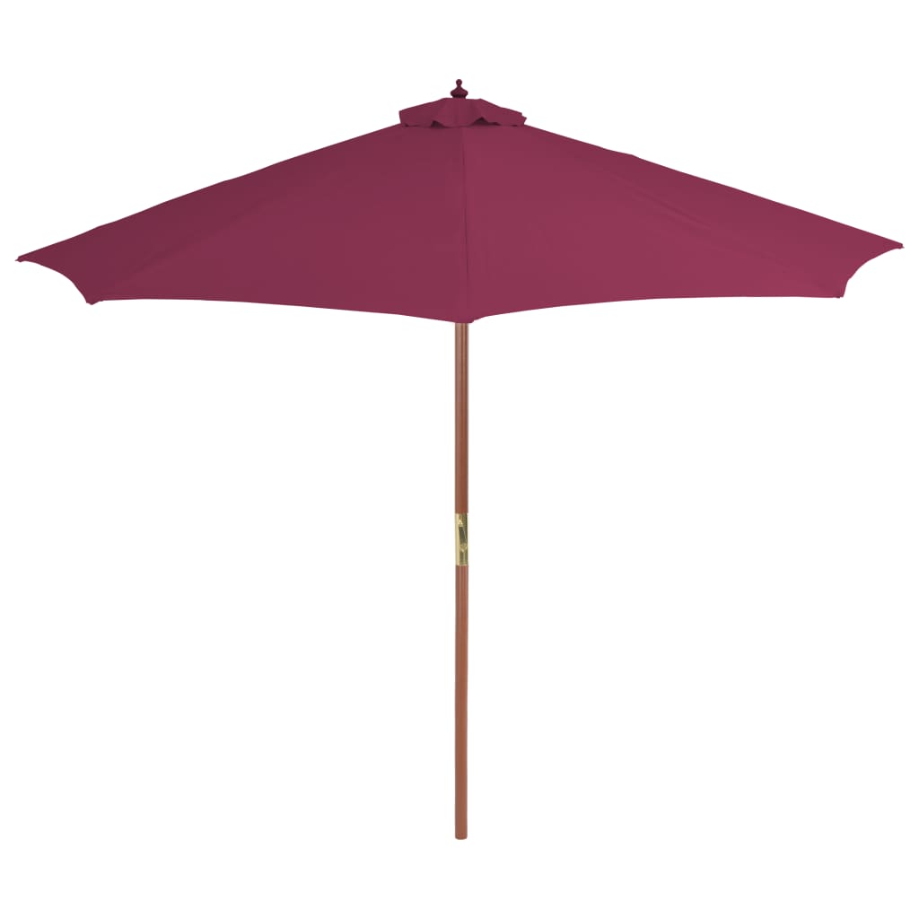 vidaXL Parasol ogrodowy na drewnianym słupku, 300 cm, bordowy