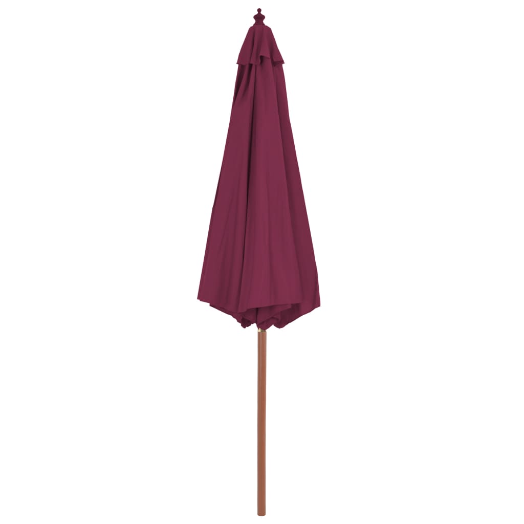 vidaXL Parasol ogrodowy na drewnianym słupku, 300 cm, bordowy