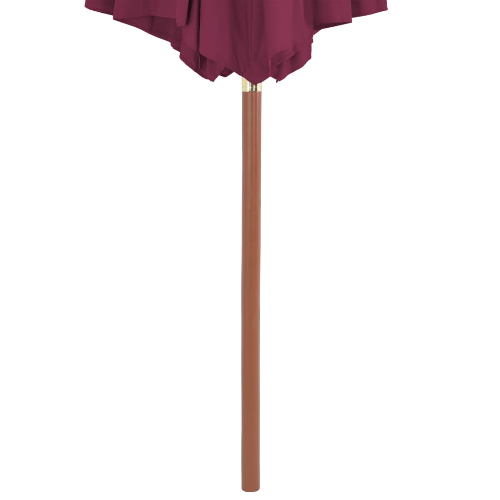 vidaXL Parasol ogrodowy na drewnianym słupku, 300 cm, bordowy