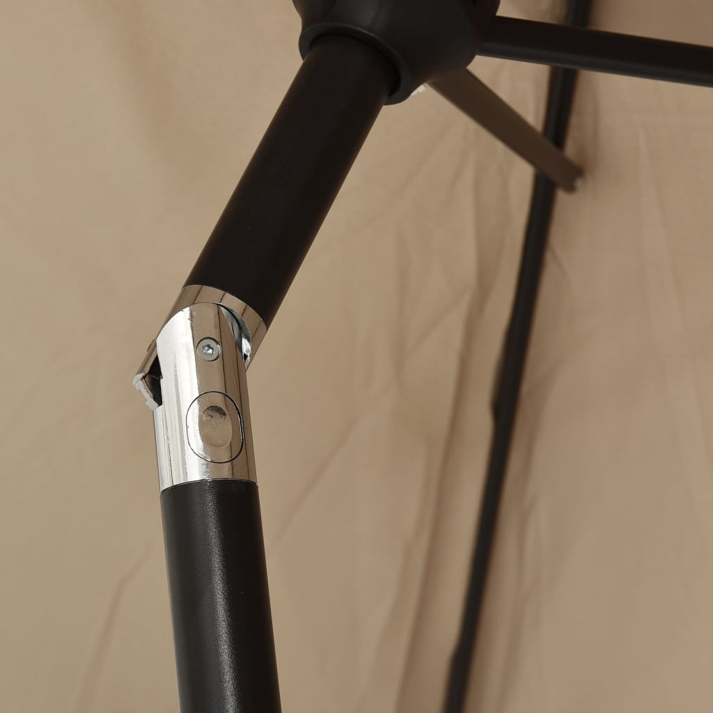 vidaXL Parasol ogrodowy na metalowym słupku, 300 cm, kolor taupe