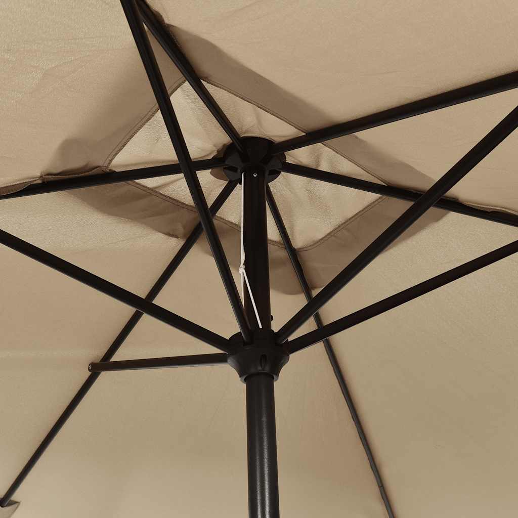 vidaXL Parasol ogrodowy na metalowym słupku, 300 x 200 cm, kolor taupe