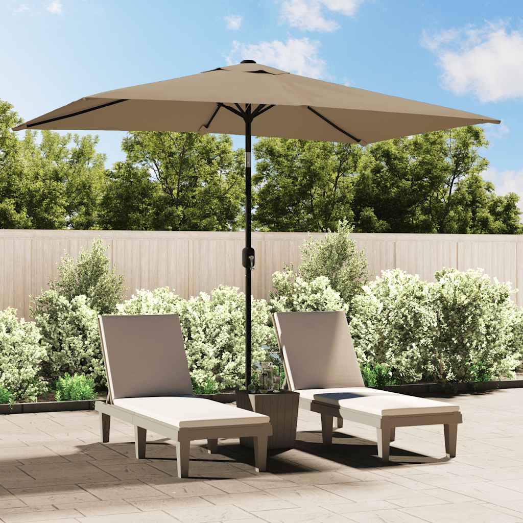 vidaXL Parasol ogrodowy na metalowym słupku, 300 x 200 cm, kolor taupe