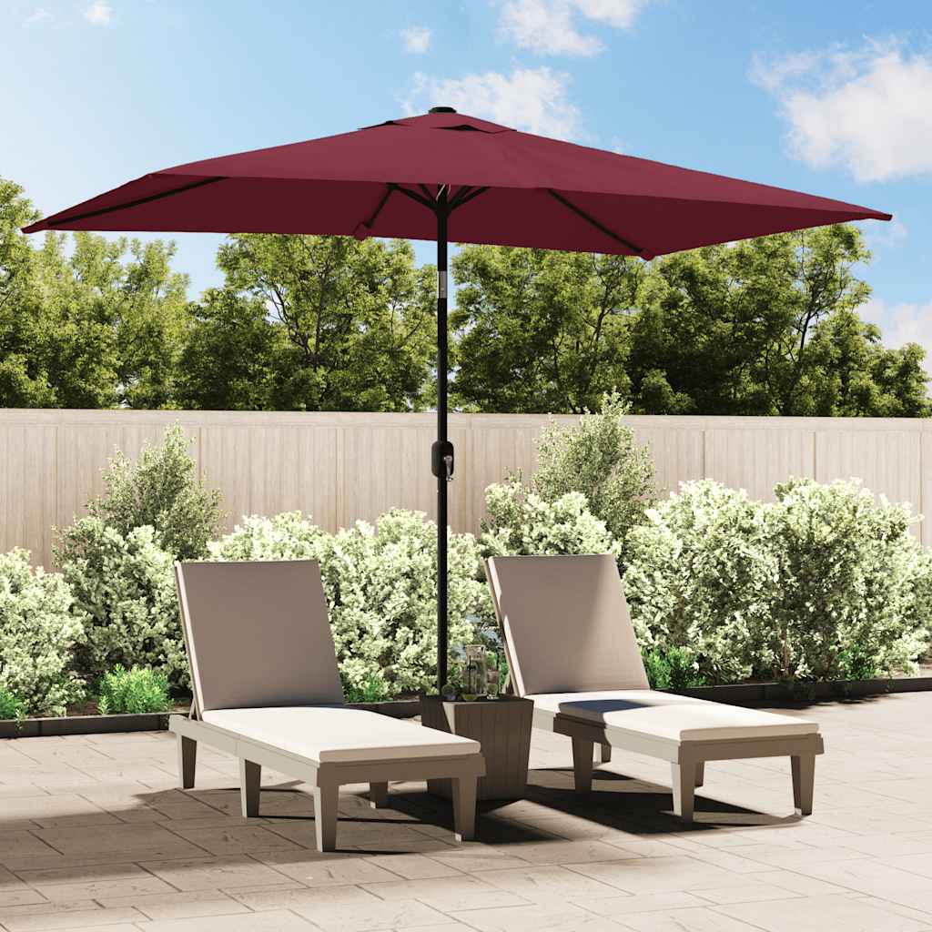 vidaXL Parasol ogrodowy na metalowym słupku, 300 x 200 cm, bordowy