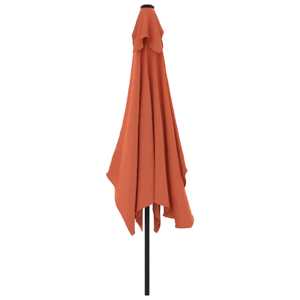 vidaXL Parasol ogrodowy na metalowym słupku, 300 x 200 cm, terakotowy