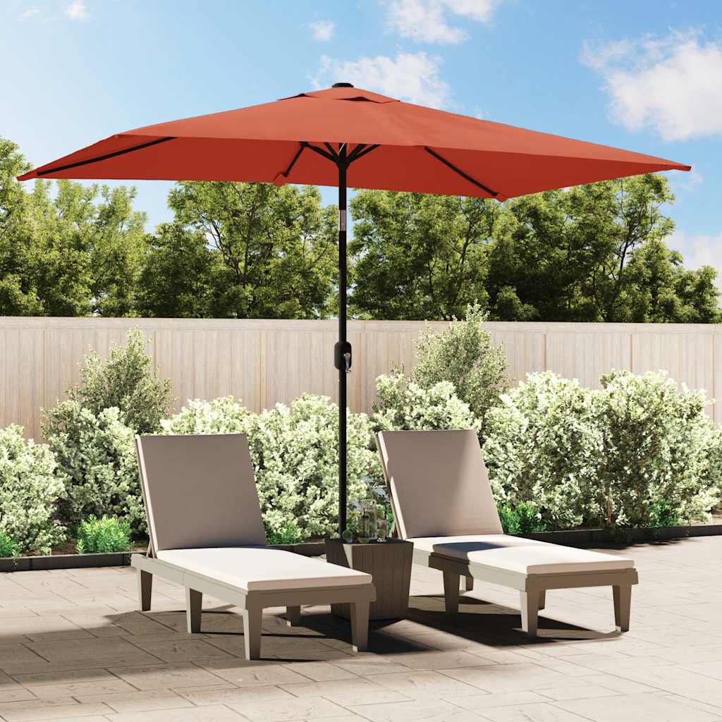 vidaXL Parasol ogrodowy na metalowym słupku, 300 x 200 cm, terakotowy