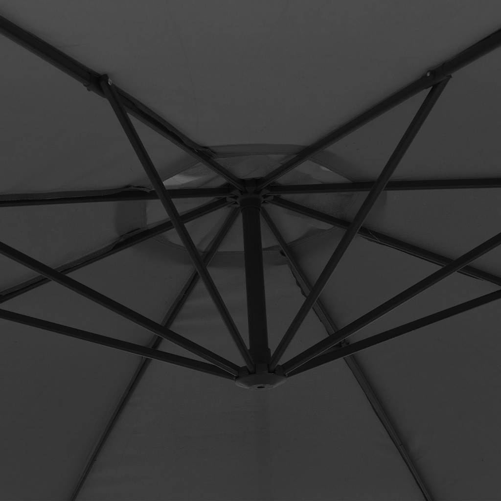 vidaXL Parasol wiszący z aluminiowym słupkiem, 350 cm, antracytowy