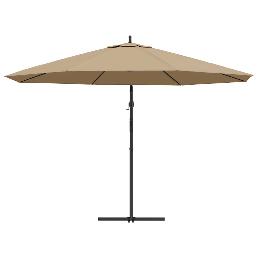 vidaXL Parasol wiszący z aluminiowym słupkiem, 350 cm, taupe