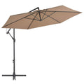 vidaXL Parasol wiszący z aluminiowym słupkiem, 300 cm, taupe