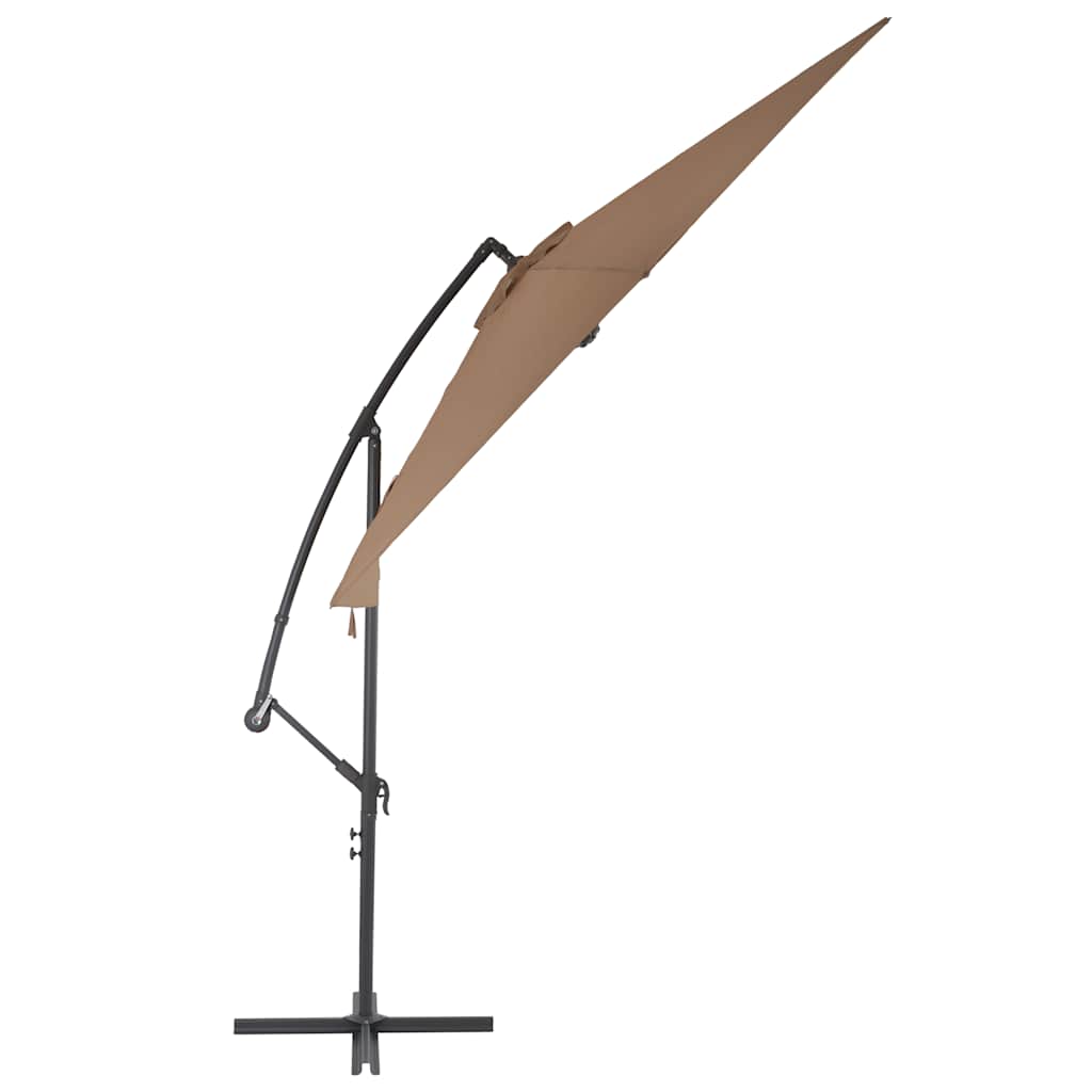 vidaXL Parasol wiszący z aluminiowym słupkiem, 300 cm, taupe