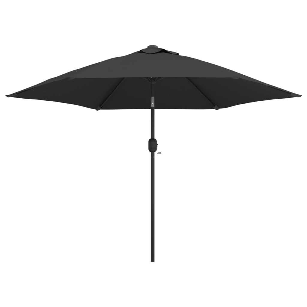 vidaXL Parasol ogrodowy z LED i stalowym słupkiem, 300 cm, antracytowy